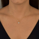 Colar Ponto De Luz Em Ouro 18k Elos Cadeado E 45cm Cor Branco