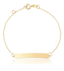 Pulseira Infantil Bebê De Chapinha Ouro 18k 15cm Regulável 14 Cm